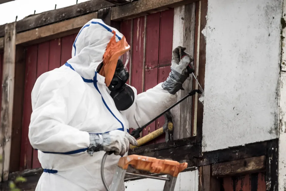 team responsible for removing asbestos on a construction site